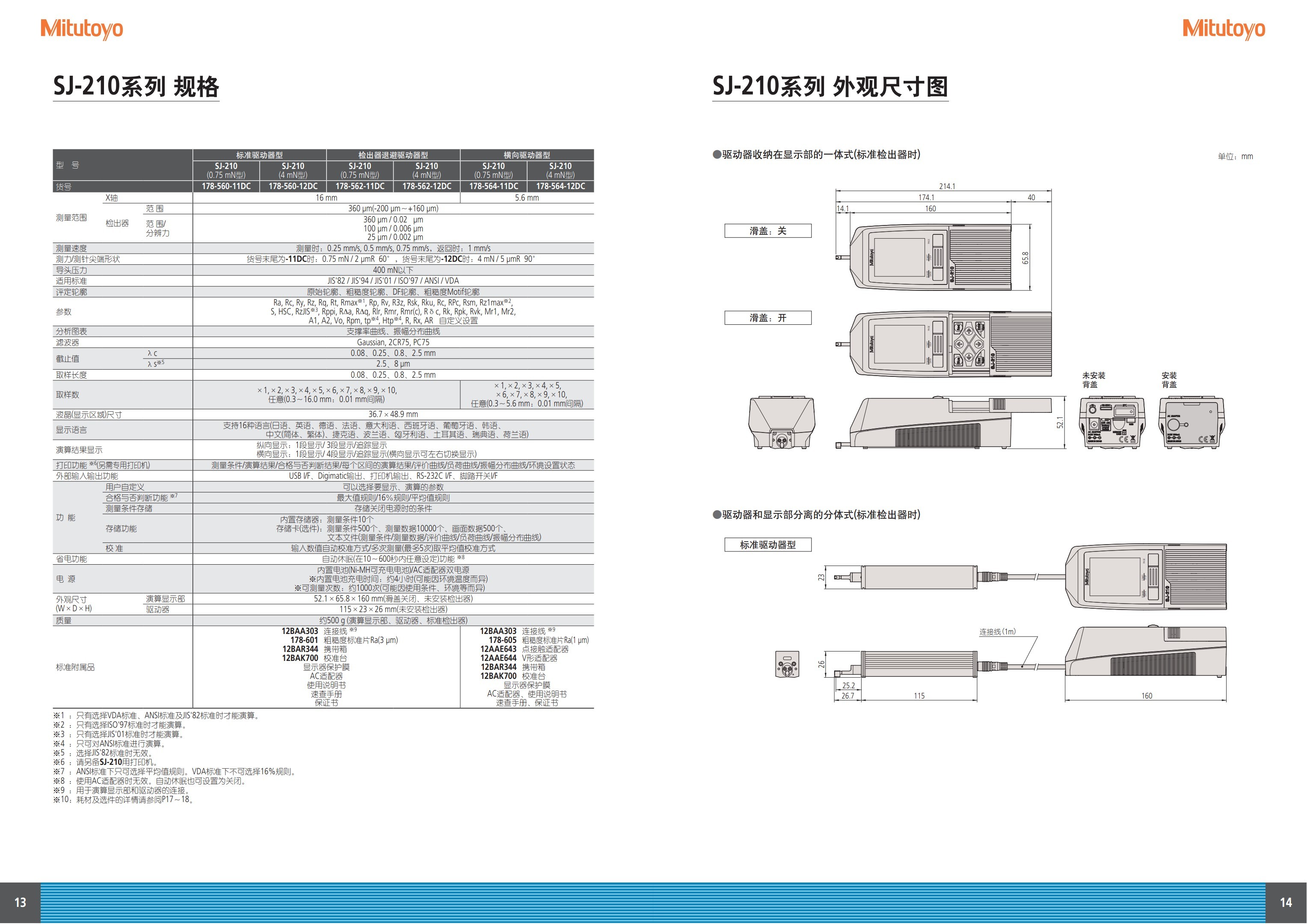 三丰Mitutoyo粗糙度仪 SJ-210使用方法及测量部件